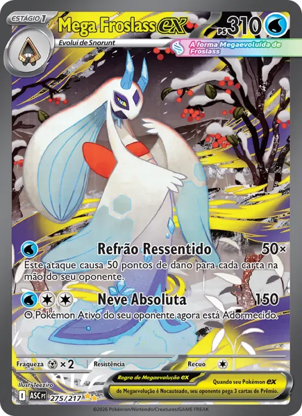 Mega Froslass ex — Heróis Excelsos 275 Portuguese Pokémon card