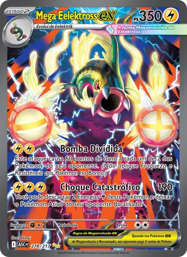 Mega Eelektross ex — Heróis Excelsos 278 Portuguese Pokémon card