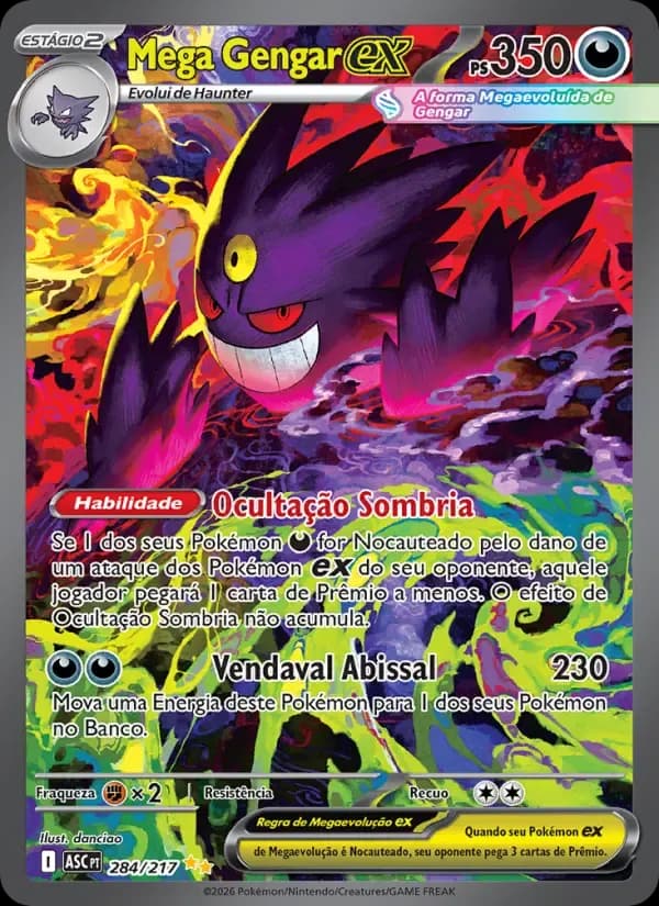 Mega Gengar ex — Heróis Excelsos 284 Portuguese Pokémon card