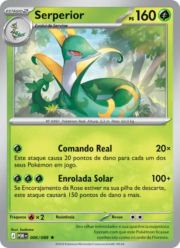 Serperior — Equilíbrio Perfeito 6 Portuguese Pokémon card
