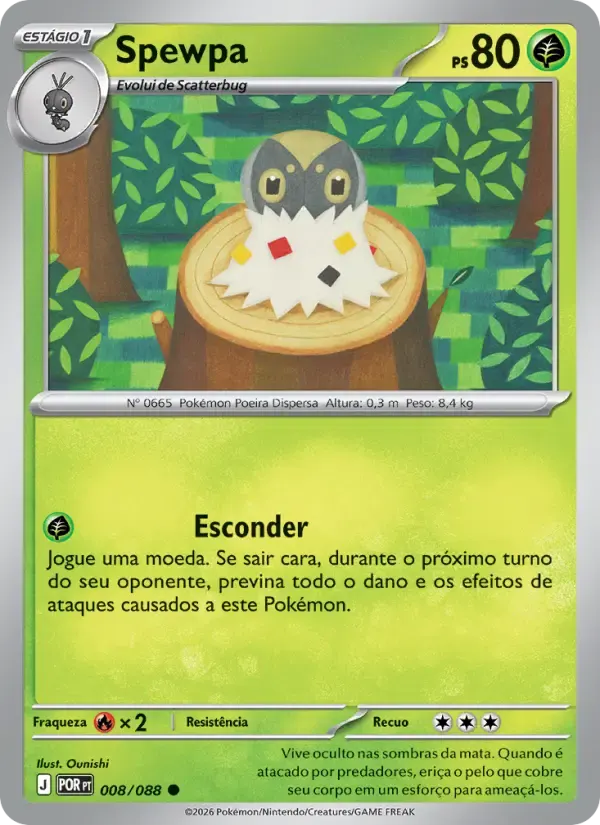 Spewpa — Equilíbrio Perfeito 8 Portuguese Pokémon card