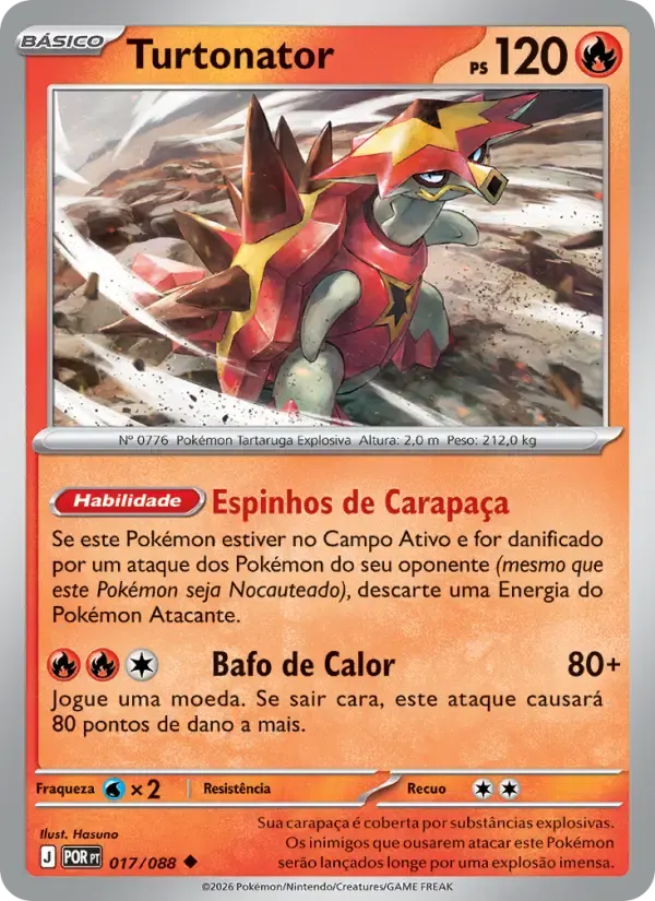 Turtonator — Equilíbrio Perfeito 17 Portuguese Pokémon card