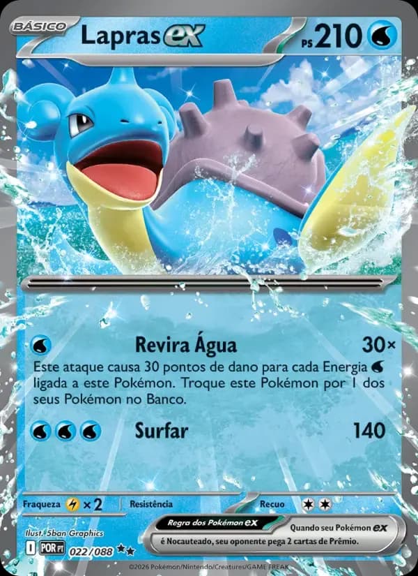 Lapras ex — Equilíbrio Perfeito 22 Portuguese Pokémon card