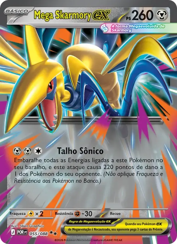 Mega Skarmory ex — Equilíbrio Perfeito 55 Portuguese Pokémon card