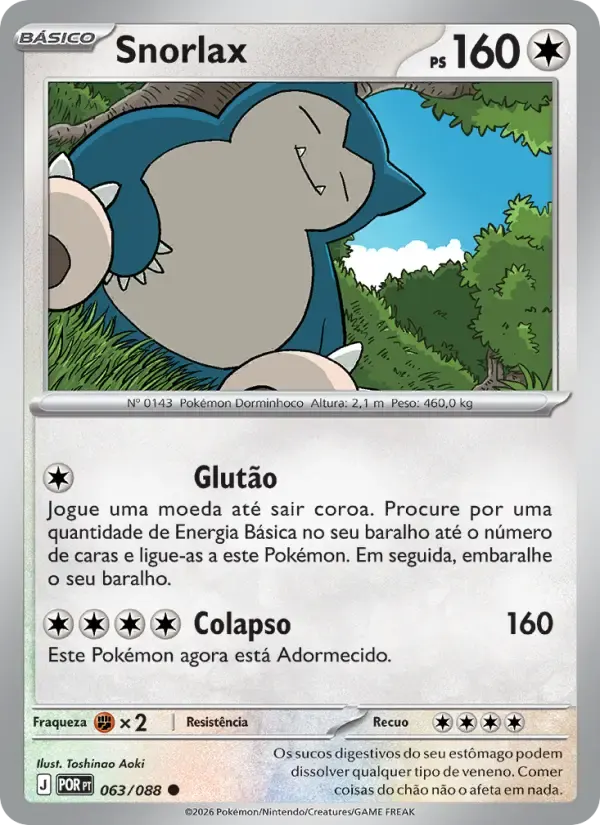 Snorlax — Equilíbrio Perfeito 63 Portuguese Pokémon card