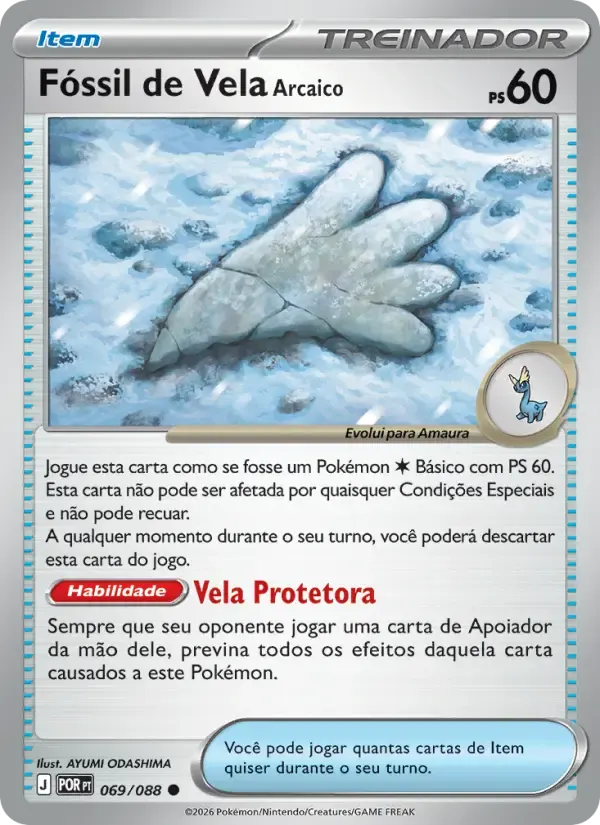 Fóssil de Vela Arcaico — Equilíbrio Perfeito 69 Portuguese Pokémon card