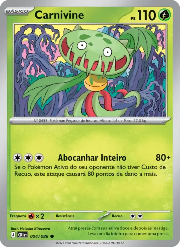 Carnivine — Caos Ascendente 4 Portuguese Pokémon card