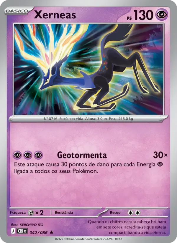 Xerneas — Caos Ascendente 42 Portuguese Pokémon card