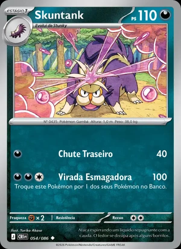 Skuntank — Caos Ascendente 54 Portuguese Pokémon card