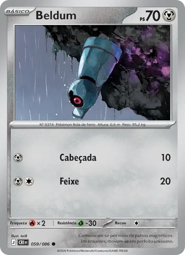 Beldum — Caos Ascendente 59 Portuguese Pokémon card