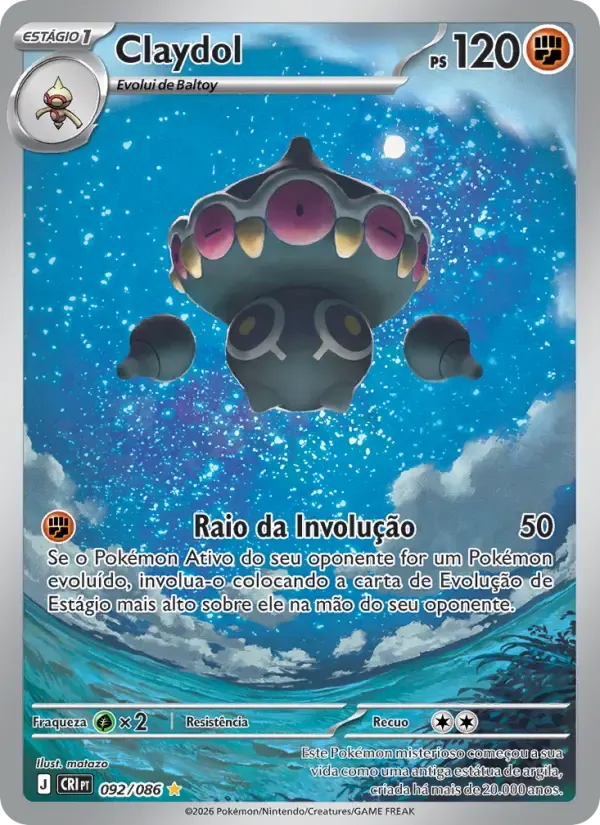 Claydol — Caos Ascendente 92 Portuguese Pokémon card