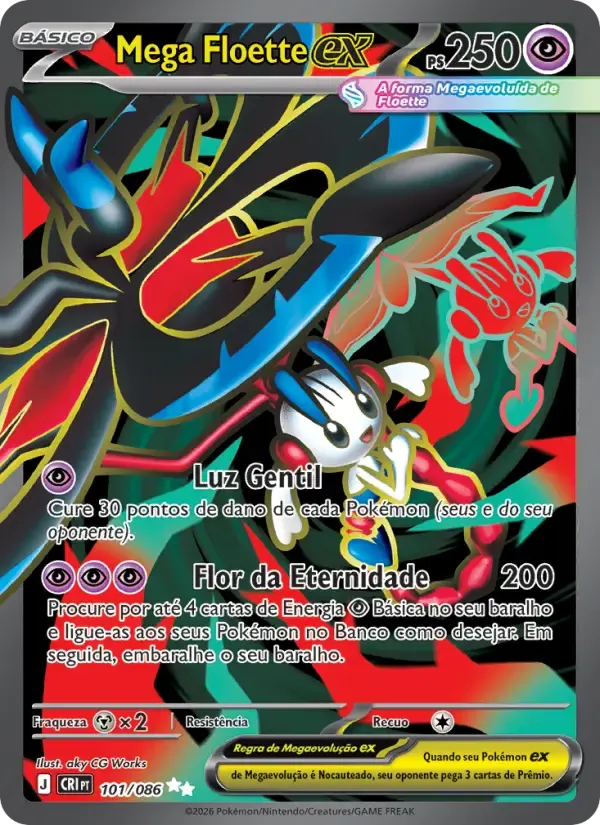Mega Floette ex — Caos Ascendente 101 Portuguese Pokémon card
