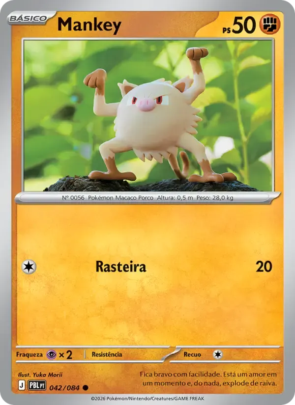 Mankey — Escuridão Absoluta 42 Portuguese Pokémon card