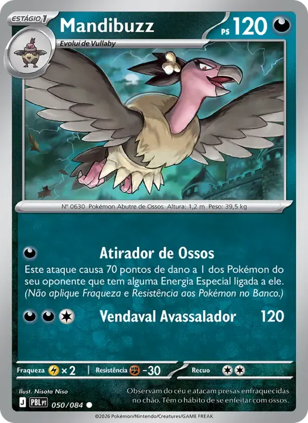 Mandibuzz — Escuridão Absoluta 50 Portuguese Pokémon card