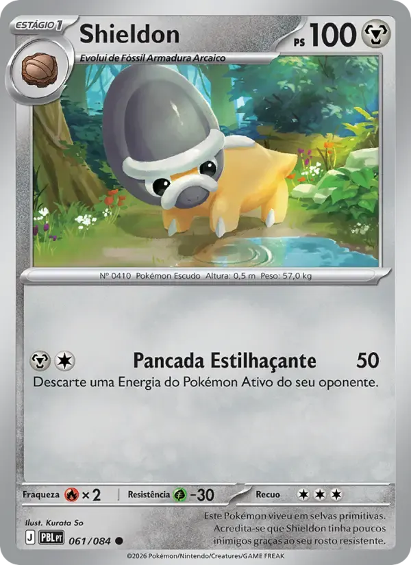 Shieldon — Escuridão Absoluta 61 Portuguese Pokémon card