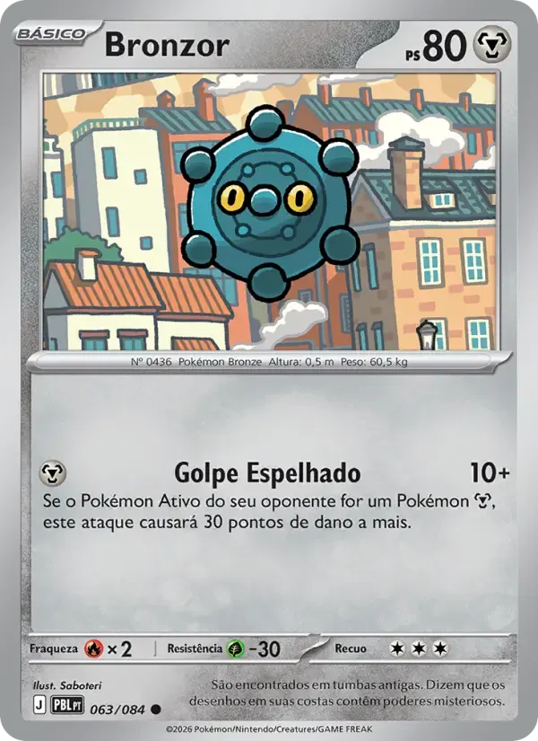 Bronzor — Escuridão Absoluta 63 Portuguese Pokémon card