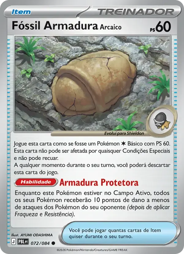Fóssil Armadura Arcaico — Escuridão Absoluta 72 Portuguese Pokémon card