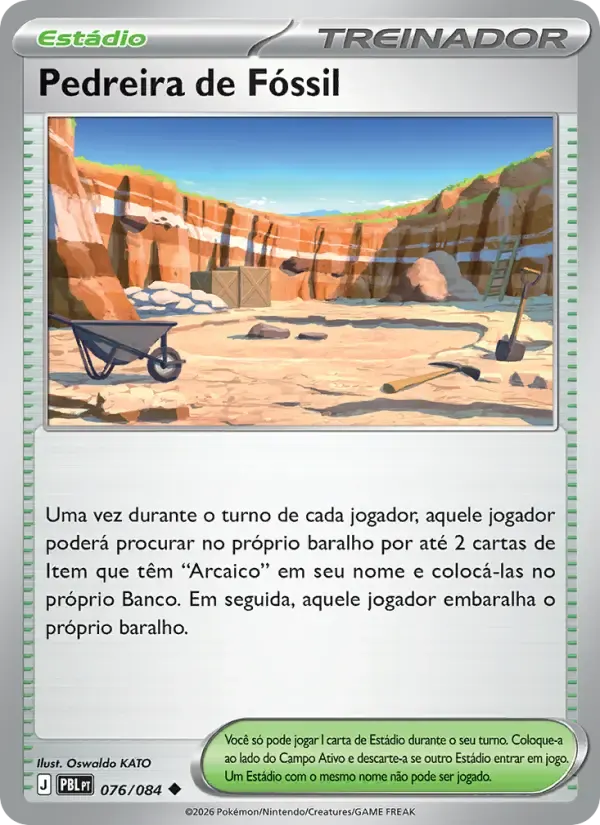 Pedreira de Fóssil — Escuridão Absoluta 76 Portuguese Pokémon card