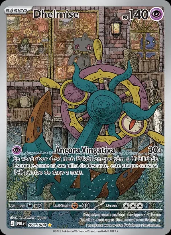 Dhelmise — Escuridão Absoluta 91 Portuguese Pokémon card