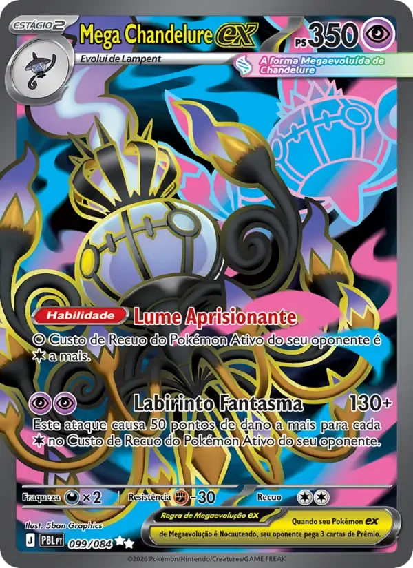 Mega Chandelure ex — Escuridão Absoluta 99 Portuguese Pokémon card