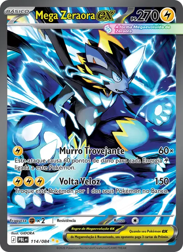 Mega Zeraora ex — Escuridão Absoluta 114 Portuguese Pokémon card