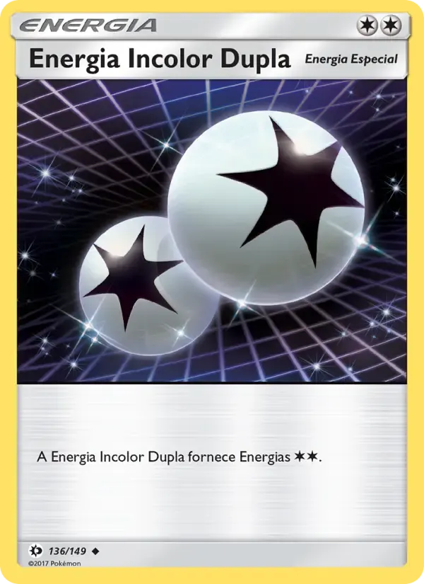 Energia Incolor Dupla — Sol e Lua 136 Portuguese Pokémon card