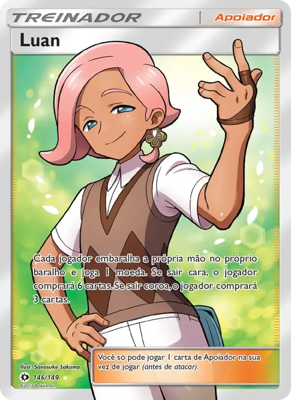 Luan — Sol e Lua 146 Portuguese Pokémon card