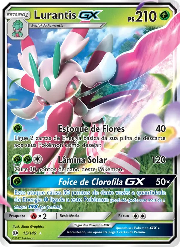 Lurantis GX — Sol e Lua 15 Portuguese Pokémon card