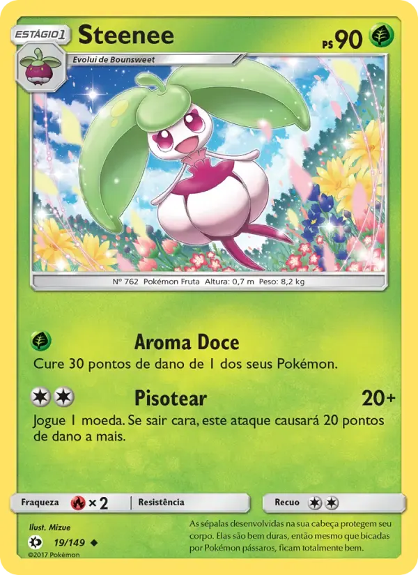 Steenee — Sol e Lua 19 Portuguese Pokémon card