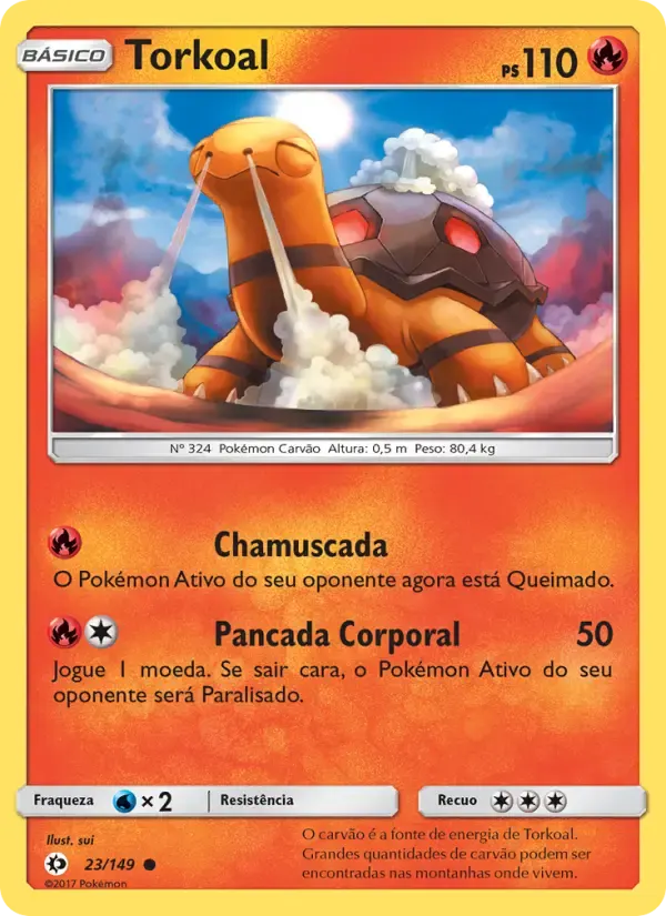 Torkoal — Sol e Lua 23 Portuguese Pokémon card