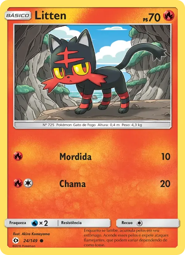 Litten — Sol e Lua 24 Portuguese Pokémon card
