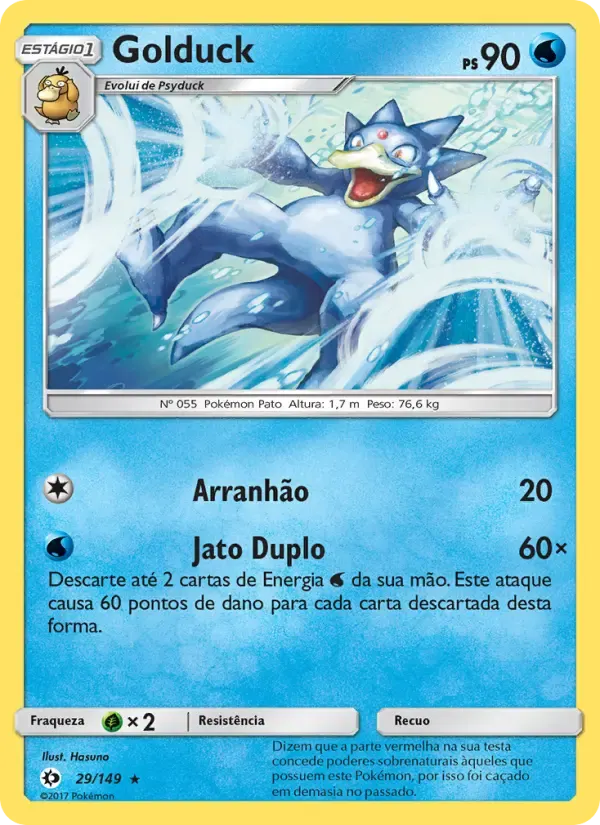Golduck — Sol e Lua 29 Portuguese Pokémon card