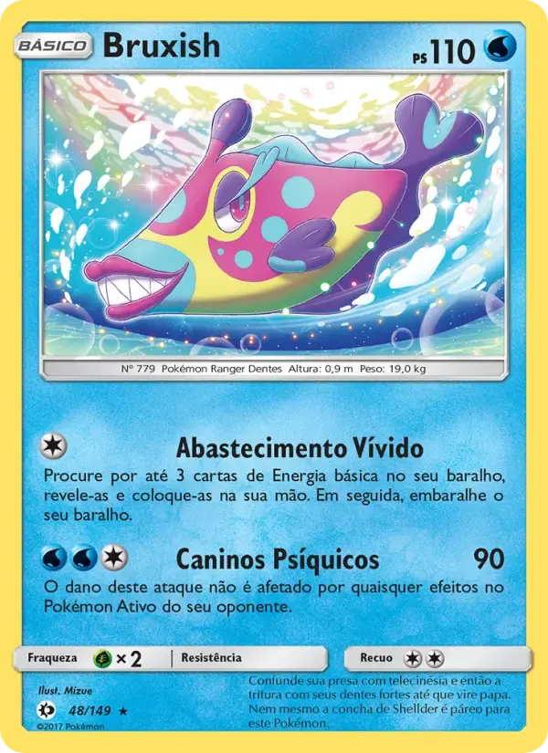 Bruxish — Sol e Lua 48 Portuguese Pokémon card