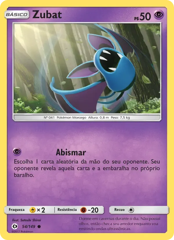 Zubat — Sol e Lua 54 Portuguese Pokémon card
