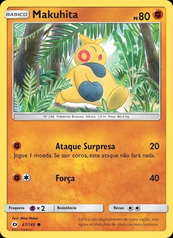 Makuhita — Sol e Lua 67 Portuguese Pokémon card