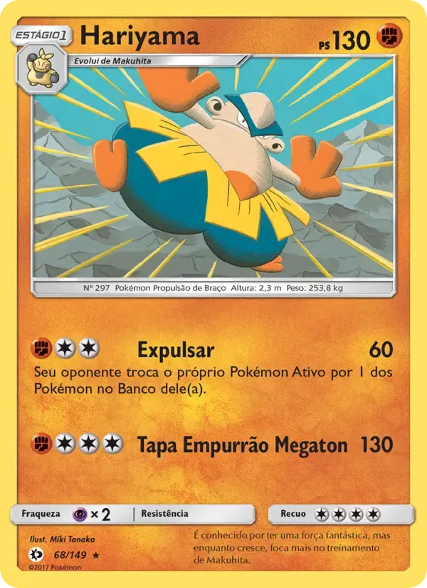 Hariyama — Sol e Lua 68 Portuguese Pokémon card