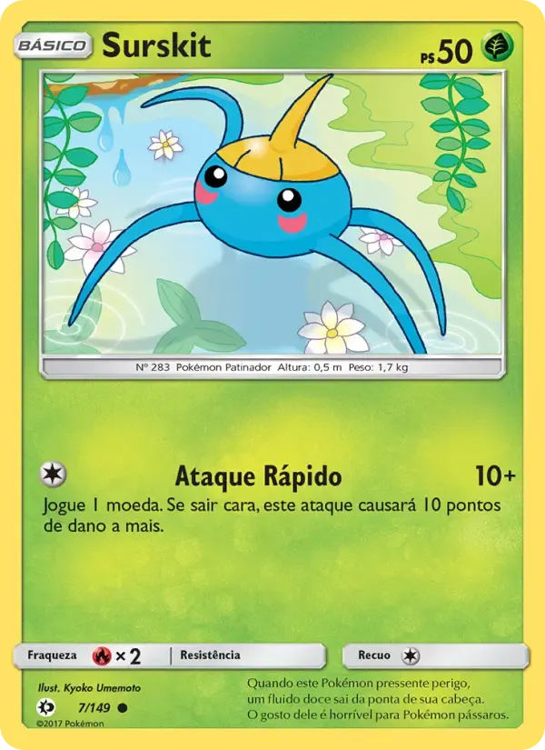 Surskit — Sol e Lua 7 Portuguese Pokémon card