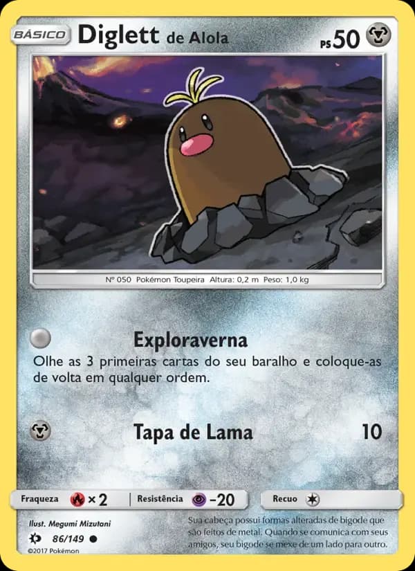 Diglett de Alola — Sol e Lua 86 Portuguese Pokémon card