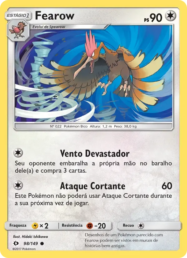 Fearow — Sol e Lua 98 Portuguese Pokémon card