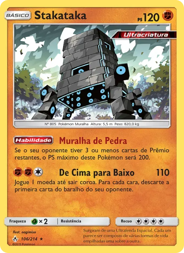 Stakataka — Elos Inquebráveis 106 Portuguese Pokémon card