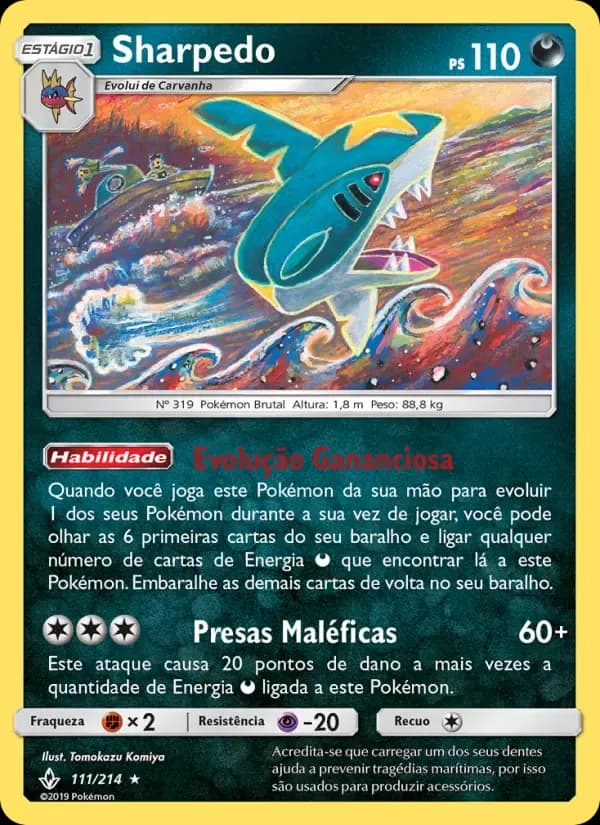 Sharpedo — Elos Inquebráveis 111 Portuguese Pokémon card