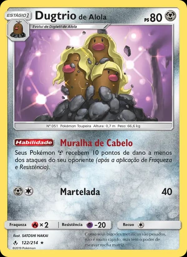 Dugtrio de Alola — Elos Inquebráveis 122 Portuguese Pokémon card