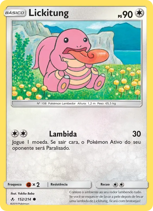 Lickitung — Elos Inquebráveis 152 Portuguese Pokémon card