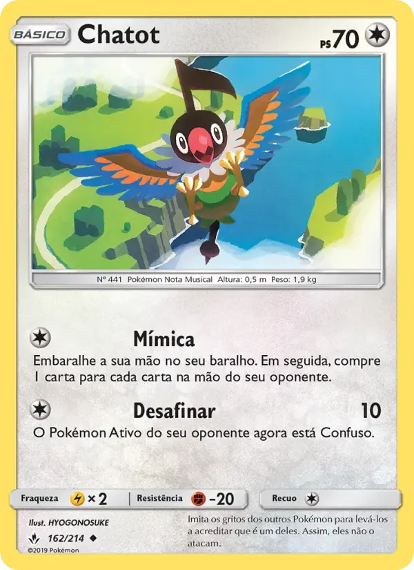 Chatot — Elos Inquebráveis 162 Portuguese Pokémon card