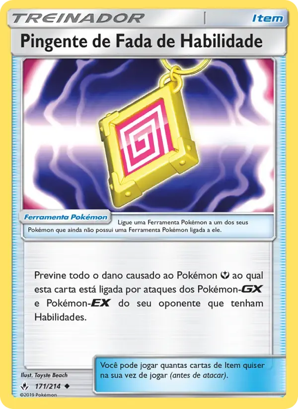 Pingente de Fada de Habilidade — Elos Inquebráveis 171 Portuguese Pokémon card