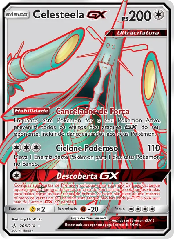 Celesteela GX — Elos Inquebráveis 208 Portuguese Pokémon card