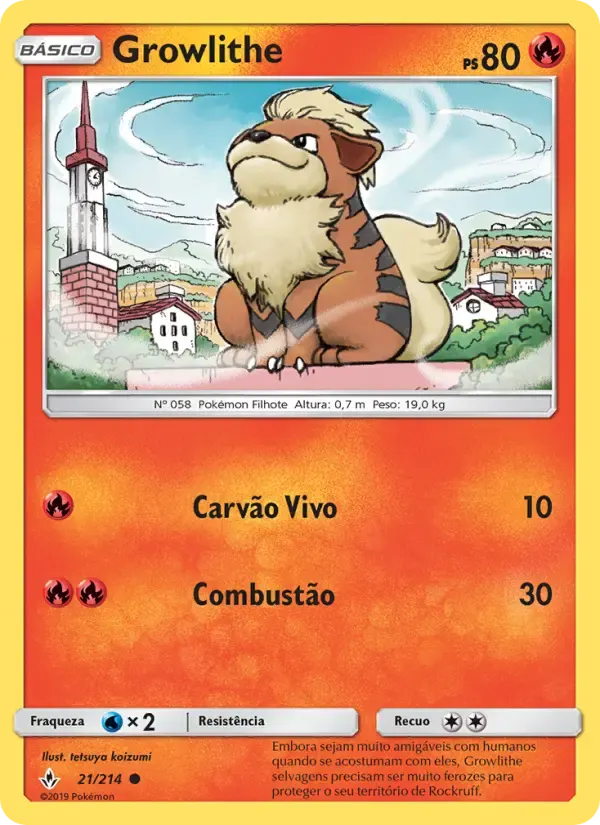 Growlithe — Elos Inquebráveis 21 Portuguese Pokémon card