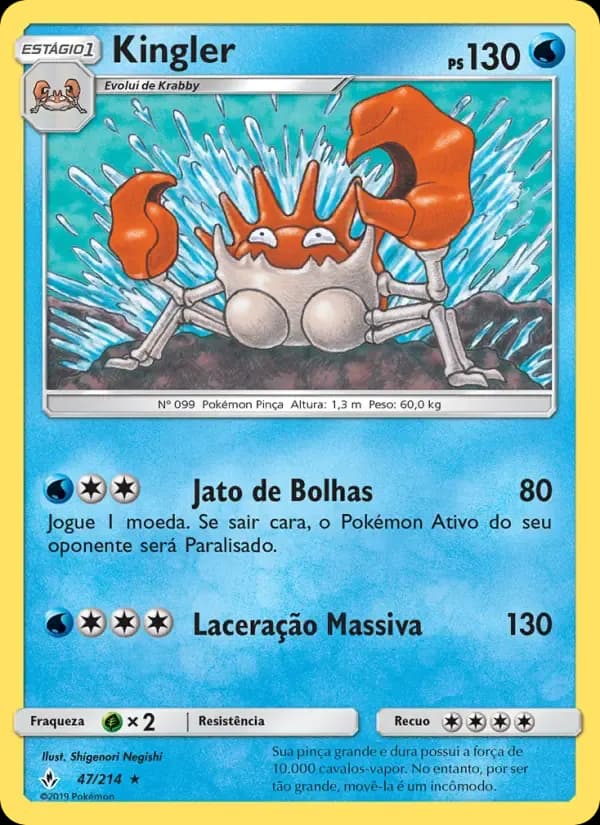 Kingler — Elos Inquebráveis 47 Portuguese Pokémon card
