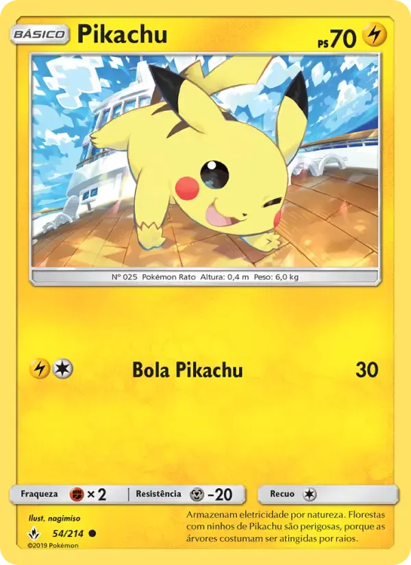 Pikachu — Elos Inquebráveis 54 Portuguese Pokémon card