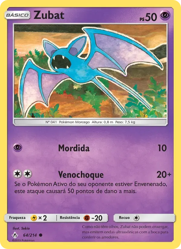 Zubat — Elos Inquebráveis 64 Portuguese Pokémon card